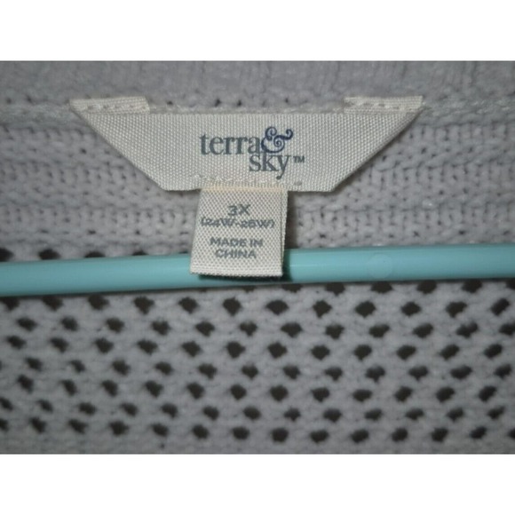 NWOT Terra and Sky women plus size white knit cardigan sweater sz 3x (26/28) - Picture 6 of 6